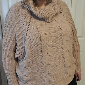 Terra & Sky tan chunky knit sweater 3XL